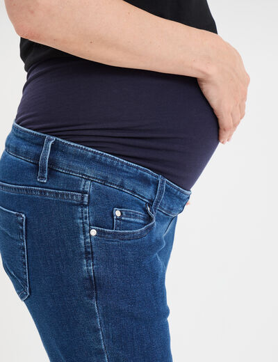 Jeans grossesse skinny avec bandeau denim stone femme maternité