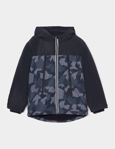 Veste zippée à capuche noir garçon