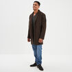 Pull col tunisien manches longues gris foncé homme