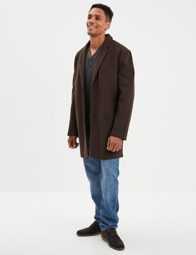 Pull col tunisien manches longues gris foncé homme
