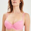 Soutien-gorge corbeille micro dentelle rose femme
