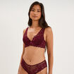 Soutien-gorge foulard avec dentelle prune femme