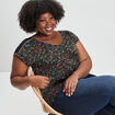 T-shirt manches courtes noir femme grande taille