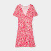 Robe patineuse manches courtes rouge femme
