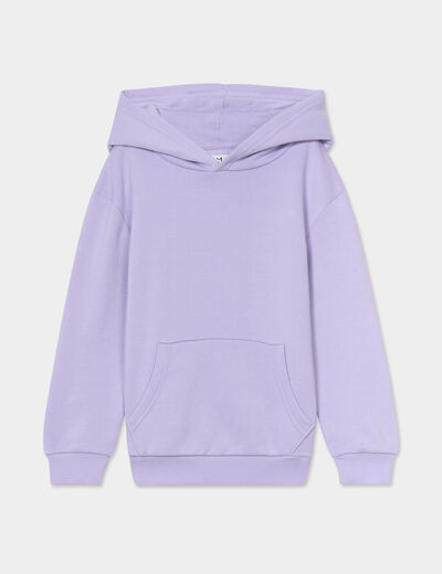 Sweat à capuche hoodie oversize mauve garçon