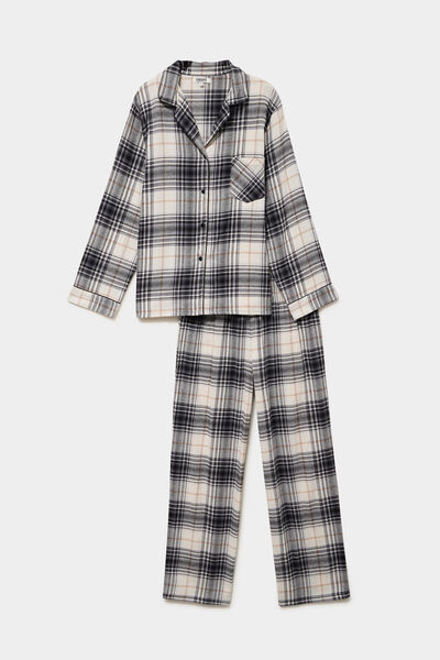 Ensemble pyjama chemise et pantalon blanc femme