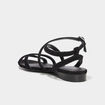 Sandales avec brides en cuir noir femme