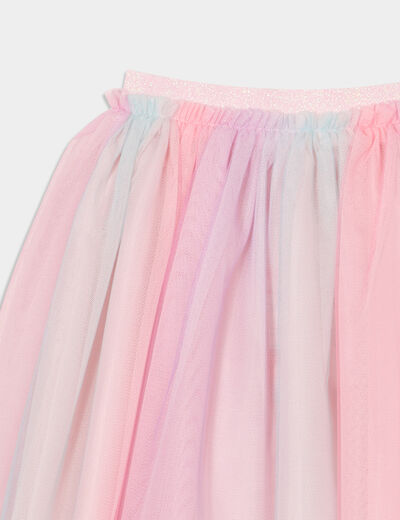Jupe tulle taille à paillettes multicolore fille