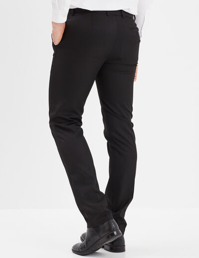 Pantalon droit avec pinces noir homme