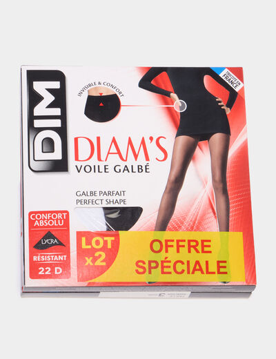 Lot 2 collants 22D DIM Diam's noir femme