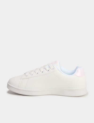 Tennis basses à lacets et sequins blanc fille