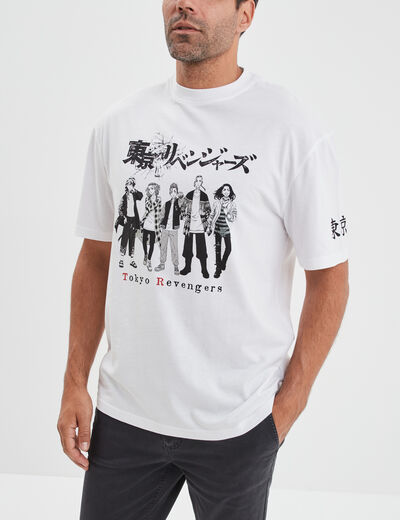T-shirt droit coton Tokyo Revengers blanc homme
