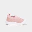 Chaussons tricot à semelle souple rose bébé fille