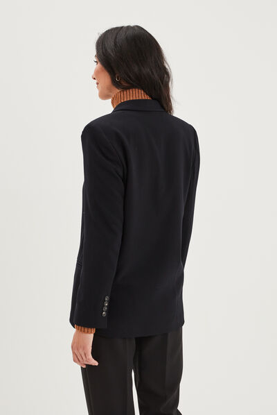 Veste blazer double boutonnage Liberto noir femme