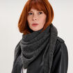 &Eacute;charpe triangulaire en maille douce gris fonc&eacute; femme