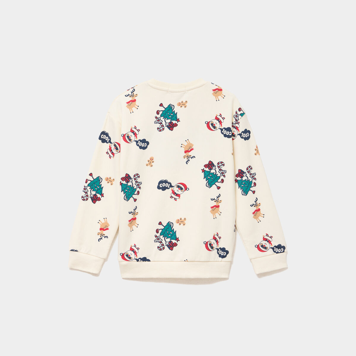 Sweat de No&euml;l col rond ecru gar&ccedil;on