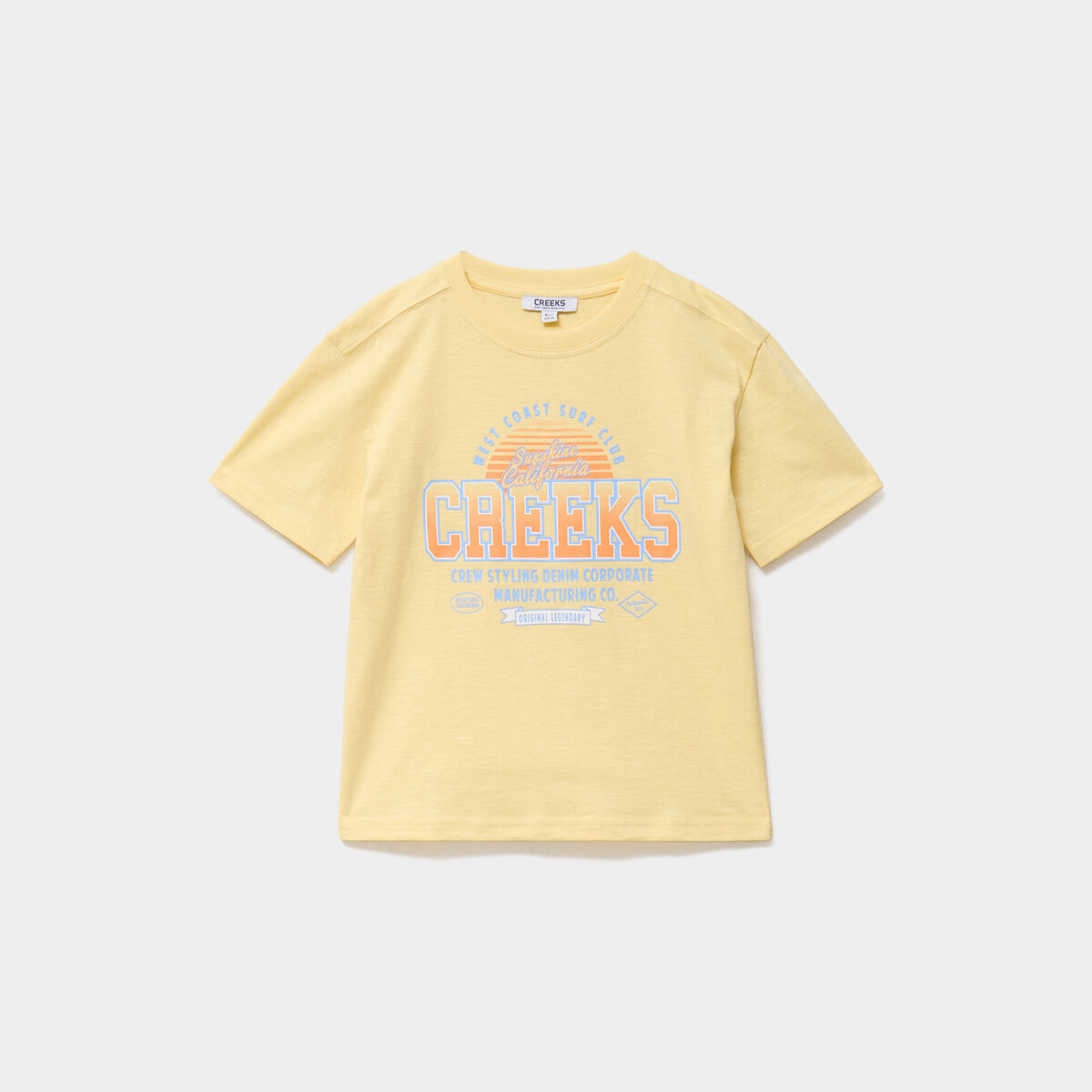 T-shirt manches courtes coton jaune gar&ccedil;on