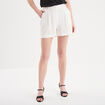 Short ample à pinces blanc femme