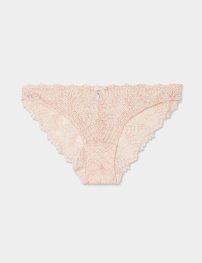 Culotte en dentelle rose clair femme