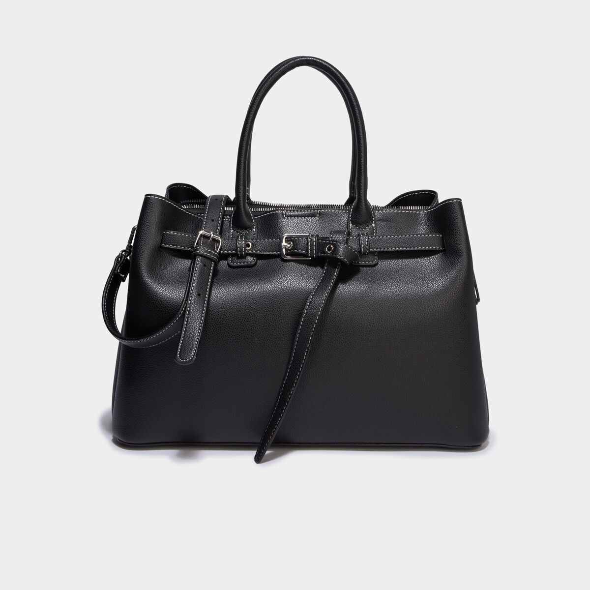 Sac &agrave; main avec bandouli&egrave;re noir femme