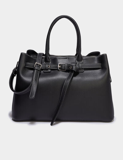 Sac &agrave; main avec bandouli&egrave;re noir femme