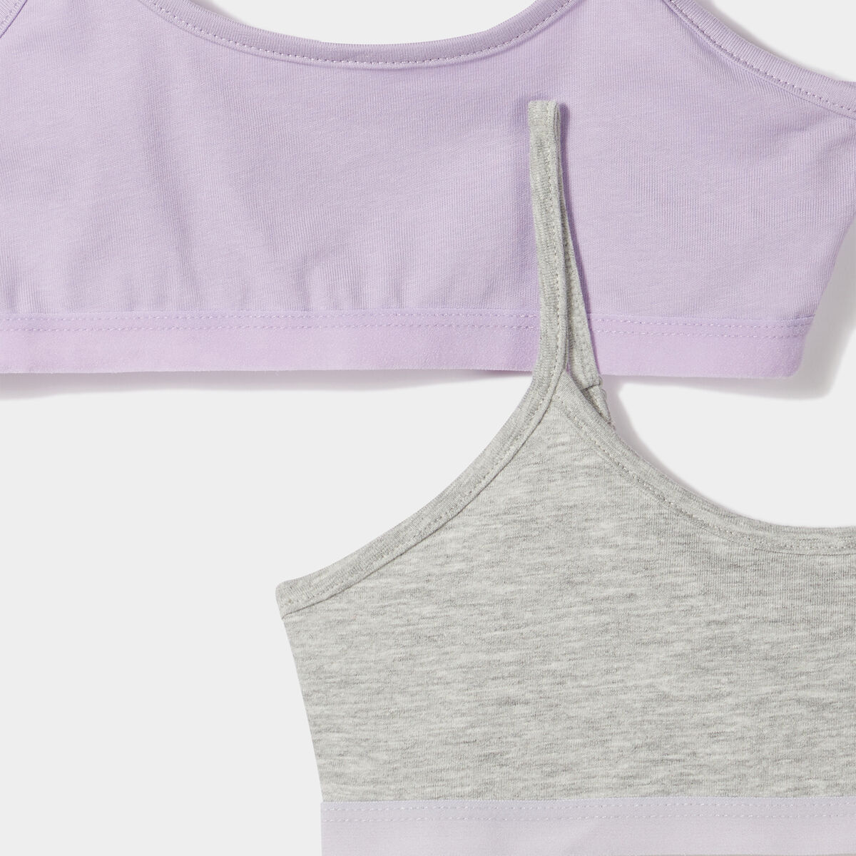 Lot 2 brassières bretelles fines coton mauve fille