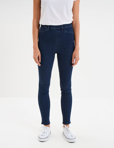 Jegging skinny taille haute denim brut femme