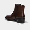Boots en cuir zipp&eacute;e &agrave; talons marron femme