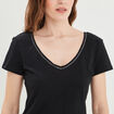 T-shirt à manches courtes noir femme