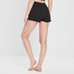 Bas de pyjama short côtelé noir femme