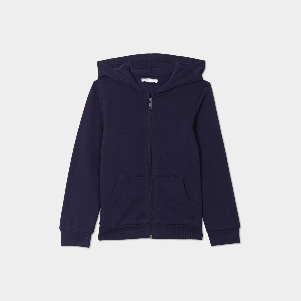Sweat &agrave; capuche zipp&eacute; bleu marine fille