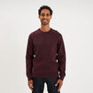 Pull col rond manches longues prune homme