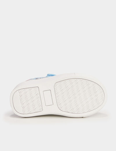 Tennis basses à scratchs Stitch blanc bébé fille