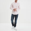 Chemise effet stretch manches longues rose clair homme