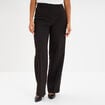 Pantalon droit avec pinces noir femme