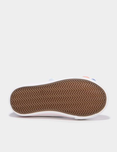 Tennis basses en toile bout renforc&eacute; multicolore fille