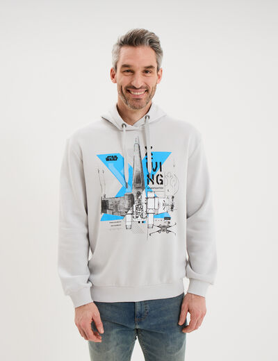 Sweat hoodie molleton Star Wars gris homme