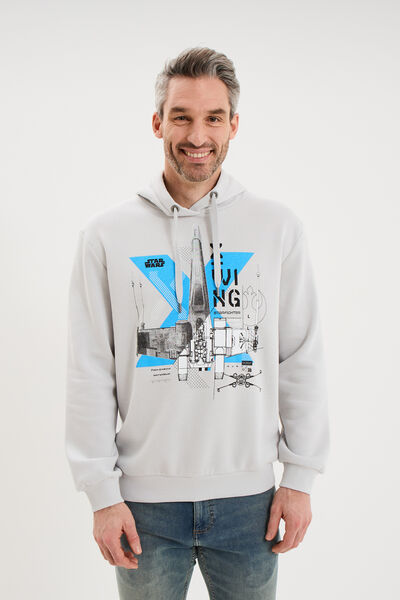 Sweat hoodie molleton Star Wars gris homme