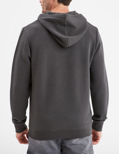 Sweat à capuche hoodie 2 poches zippées vert kaki homme