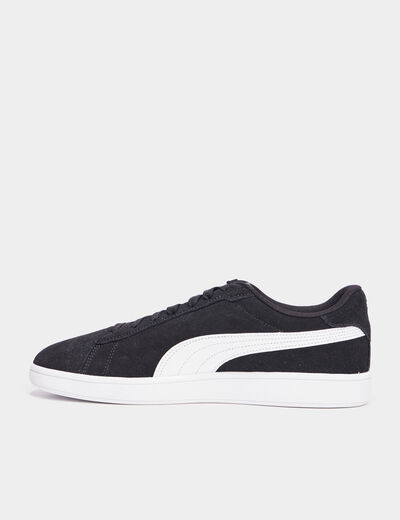 Tennis basses à lacets cuir Puma Smash noir homme