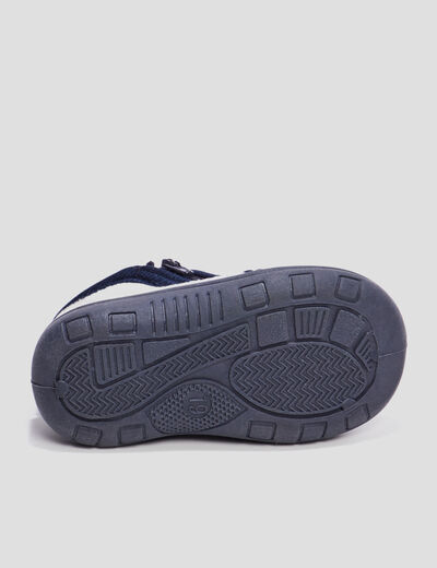 Chaussons bottillons gris bébé garçon