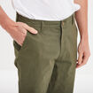 Pantalon chino droit stretch vert kaki homme