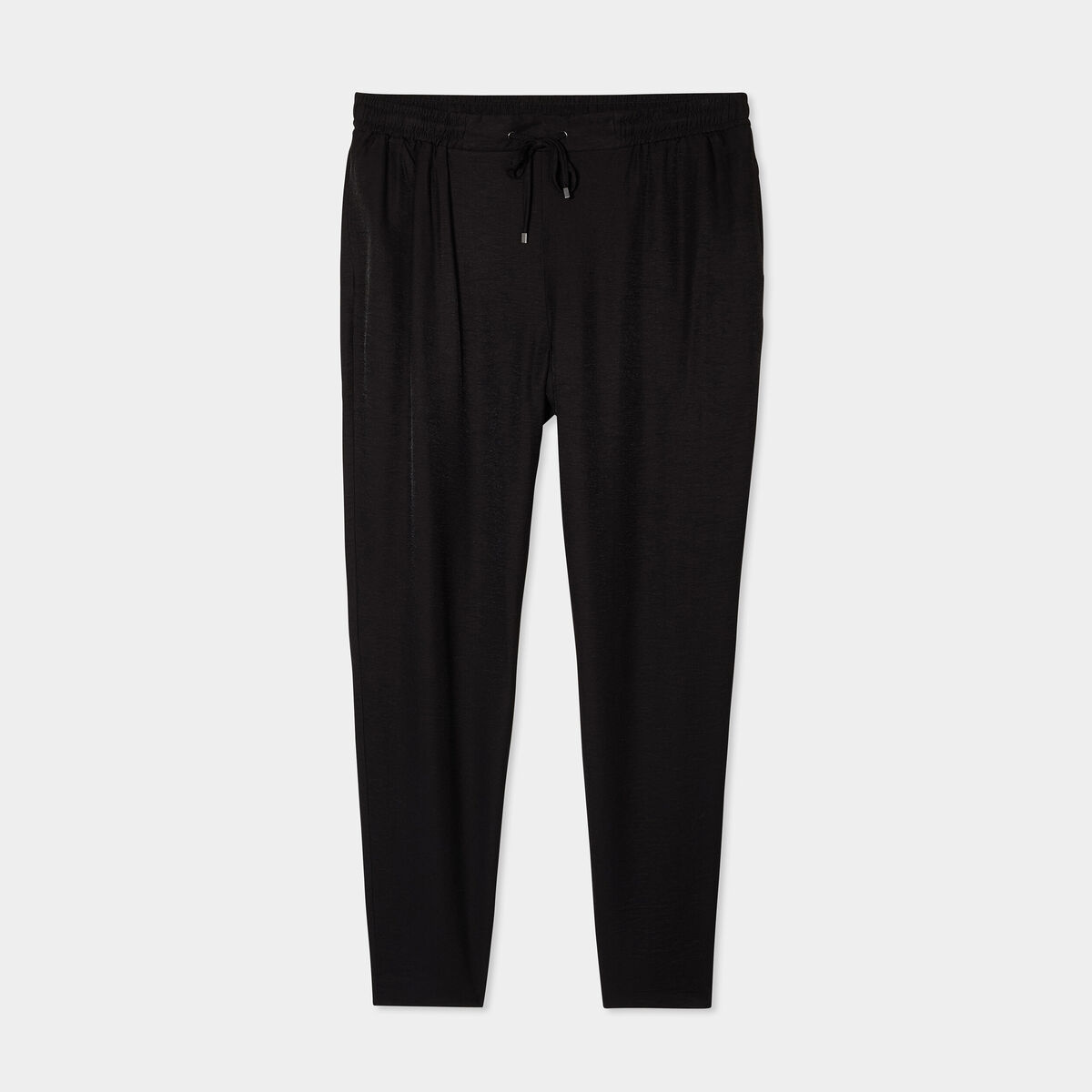 Pantalon carotte fluide élastiqué noir femme grande taille