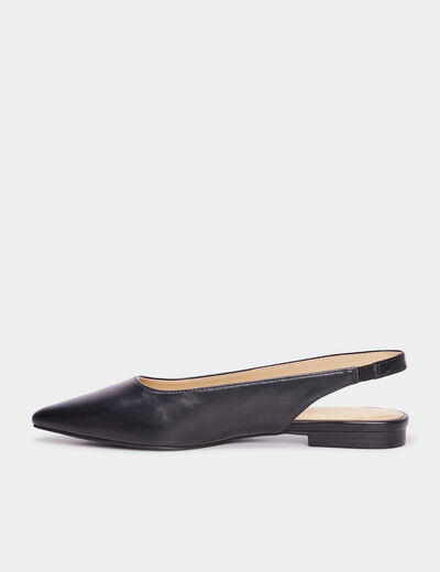 Ballerines slingback pointues noir femme
