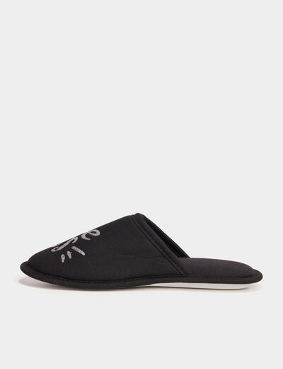 Chaussons mules noir femme