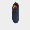 Baskets plates running crant&eacute;es bleu marine homme