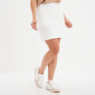 Jupe droite tweed blanc femme