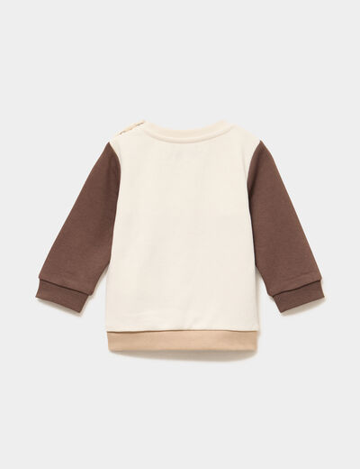 Ensemble de jogging sweat et pantalon sable b&eacute;b&eacute; gar&ccedil;on
