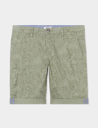 Bermuda chino droit Creeks vert kaki homme