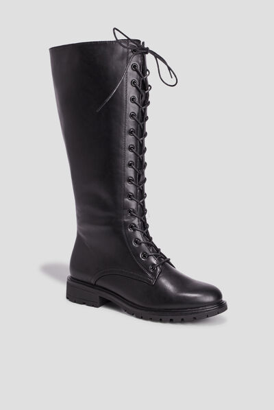 Bottes à lacets noir femme